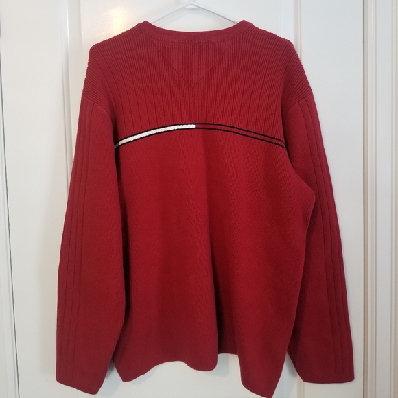 Red Tommy Vneck Sweater - Picture 2 of 3